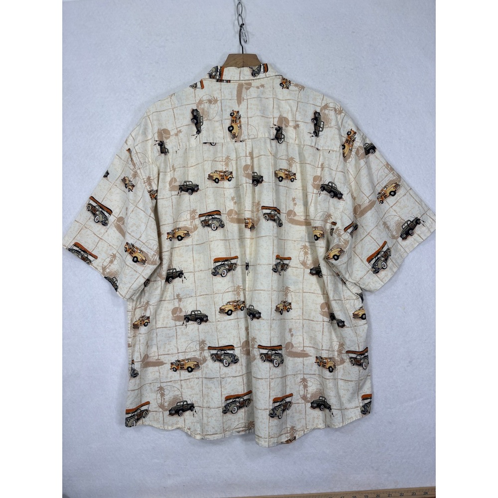 Puritan Vintage Truck Print‎ Shirt Mens 3XL Cotton Novelty Aloha Hawaiian - Picture 3 of 6